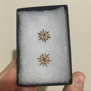 Sunburst Gold Stud Earrings